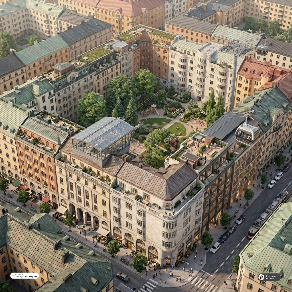 Courtyard block rendering